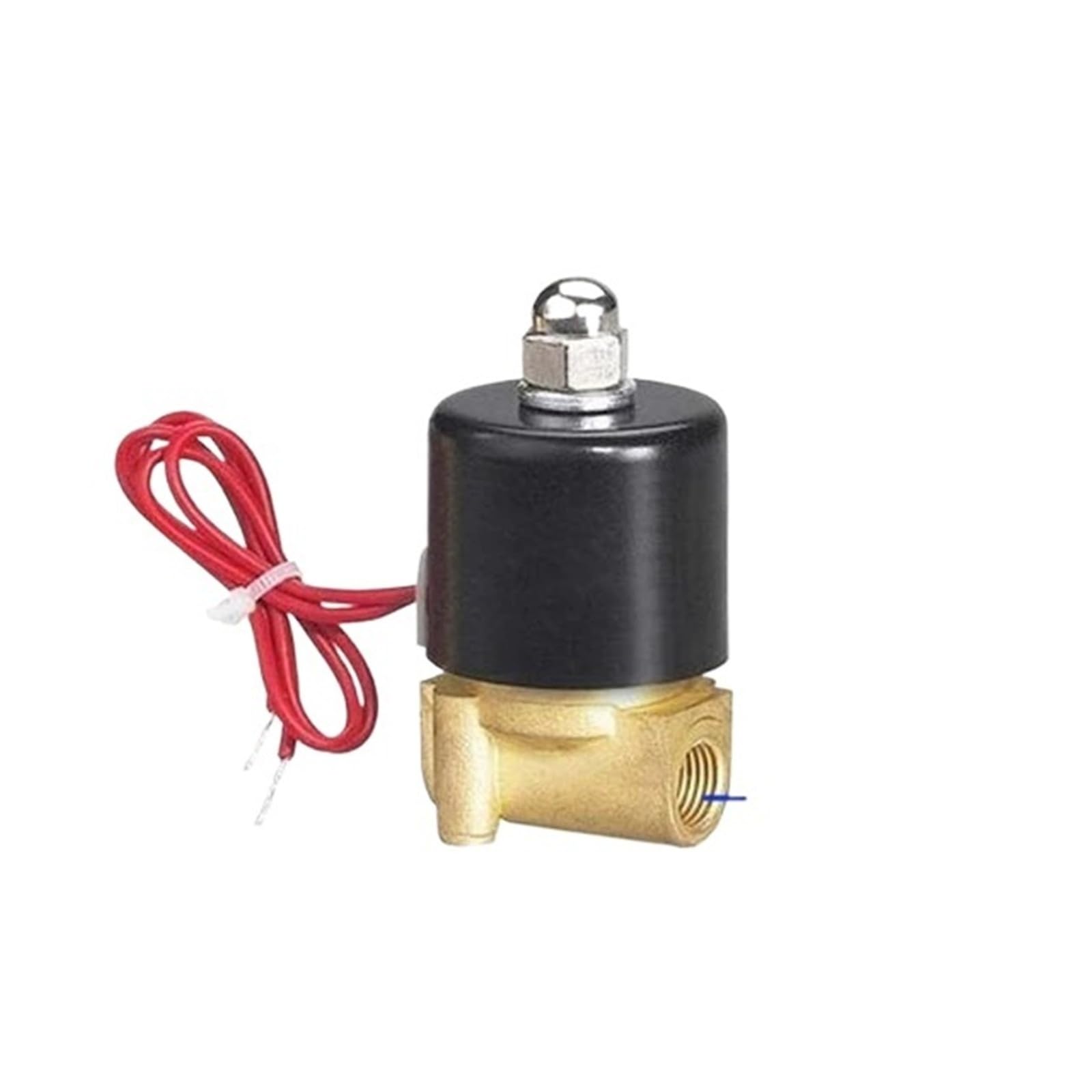 MIUDU8RYGP 2W025-08 1/4" 2 Position 2 Port Air Solenoid Valve 12V Pneumatic Control Water Valve, DC12v DC24v 220v(Brass body,DC12V)