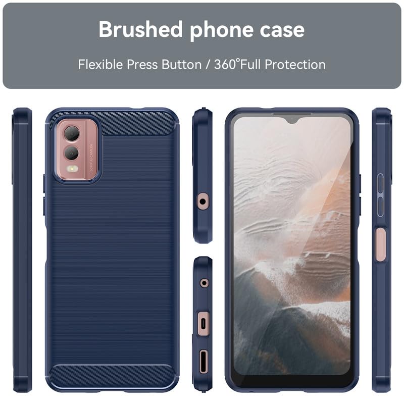 Image of Hybrid Carbon Fiber Back Case for Nokia C32 (Blue)