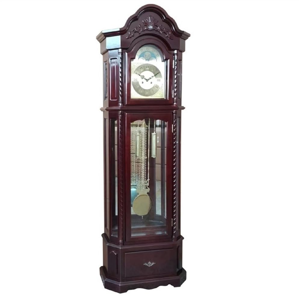 Reloj Vintage Reloj de pie Madera Retro Cuarzo, clásico, Hecho a Mano, Estilo Chino, Maciza, for Sala Estar, Reloj Grande Art Déco