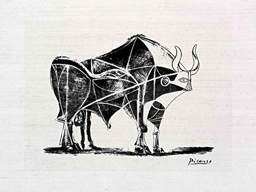 XNHXPH Pablo Picasso Poster und Drucke The Bull Lithographie Skizze Abstrakte Leinwand Malerei Vintage Wandkunst Cover