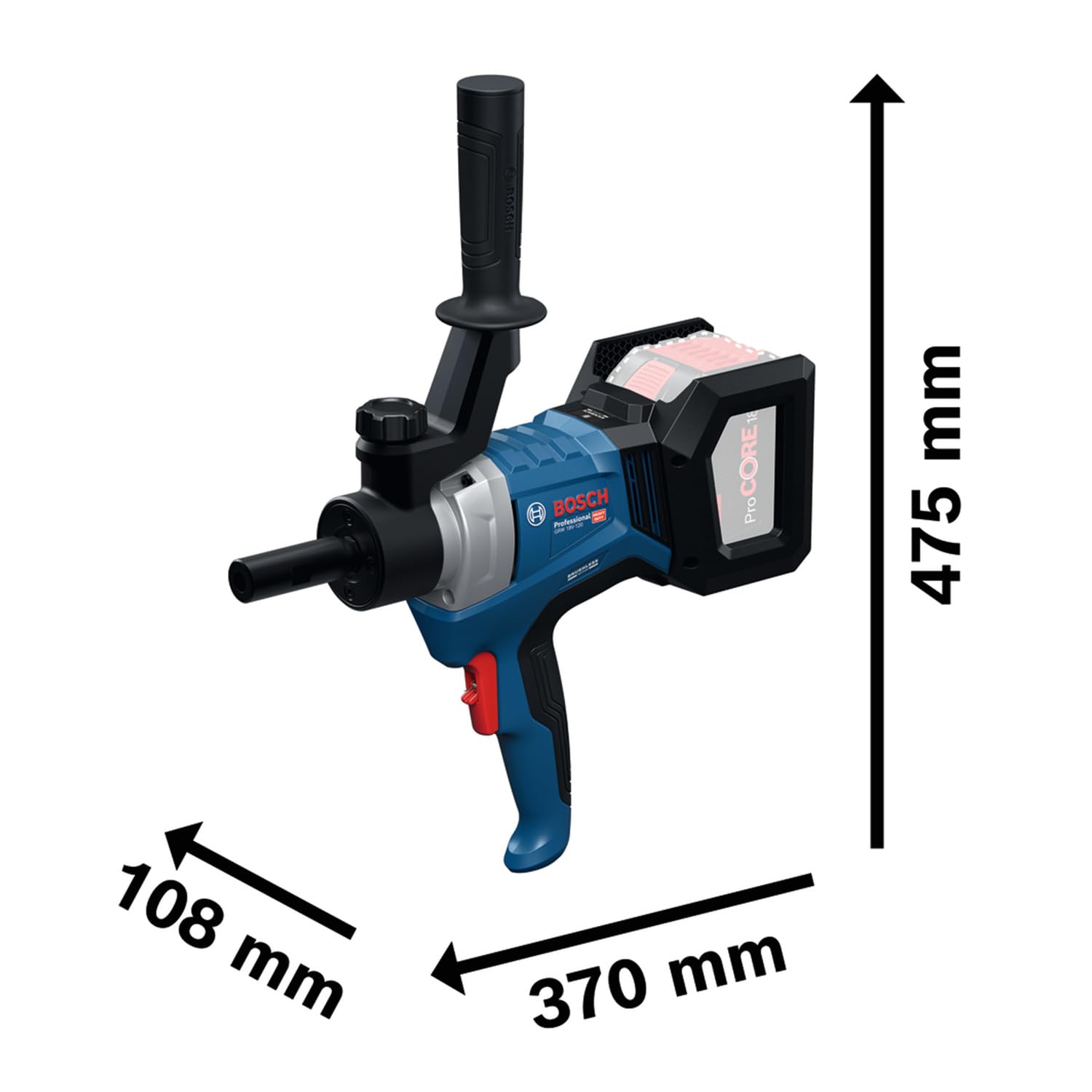 Bosch Professional 18V System agitateur sans-fil GRW 18V-120 (incl 1 rallonge 13 cm (M14-M14) 2 clés (22/24 mm))