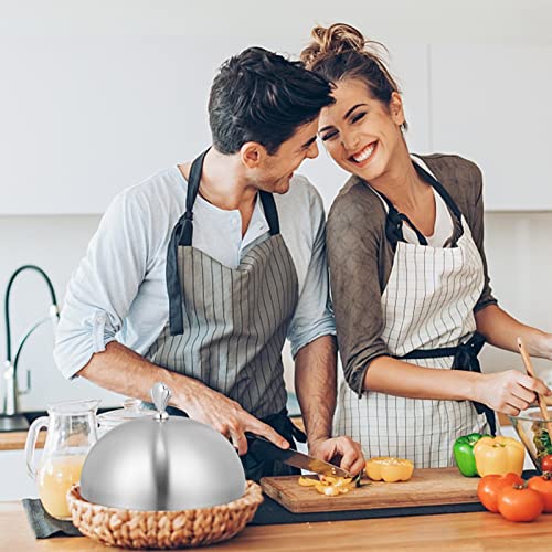 Doitool Silver Cheese Melting Dome Stainless Steel Food Dome Cover For Serving Steak Cake Appetizer Burgers Sandwiches For Kitchen Or Restaurant (7.86 X 3.9 Inch) #TOP6