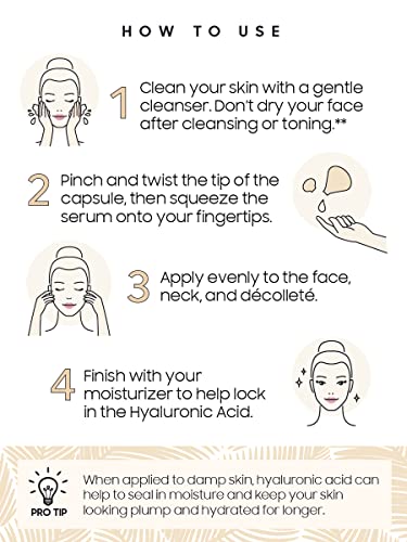 Skinworks Hyaluronic Acid Serum For Face, Anti Aging Serum For Fine Lines & Wrinkles, Hydrating Glow Serum, Face Moisturizer Plump & Repair Dry Skin, Unscented, 30 Capsules thumb #1