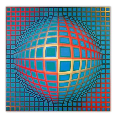 Toile Victor Vasarely art optique pour réveiller un mur blanc sans relief