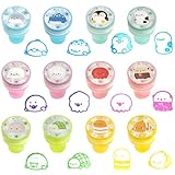 スタンプ 海 の いきもの ぽちゃちゃ 全１２種×１個 計１２個セット(小容量 ご家庭 お楽しみ会 誕生日 幼児施設 向け) インク入り 文房具 文具 ファンシー ステーショナリー 海洋生物 水族館 タコ イカ ラッコ カクレクマノミ チンアナゴ おもちゃ 玩具 ハンコ はんこ チェック ホビーお絵描き プレゼント お祭り 縁日 三洋堂 MyBest