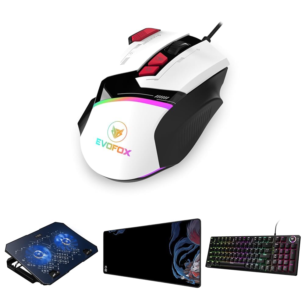 EvoFox PowerPlay Plus 4 in 1 Gaming Bundle: Frost Laptop Cooling