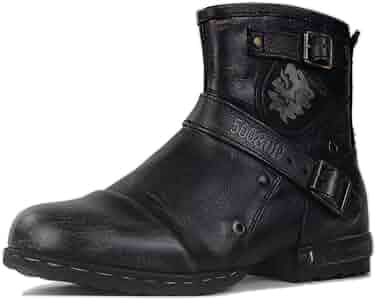 Amazon.com: OSSTONE Moto Boots for Women Fashion Zipper-up