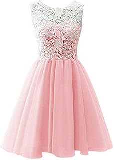 Líder de la belleza Short Prom Vestido de dama Homecoming vestidos de novia Rosa rosa 38