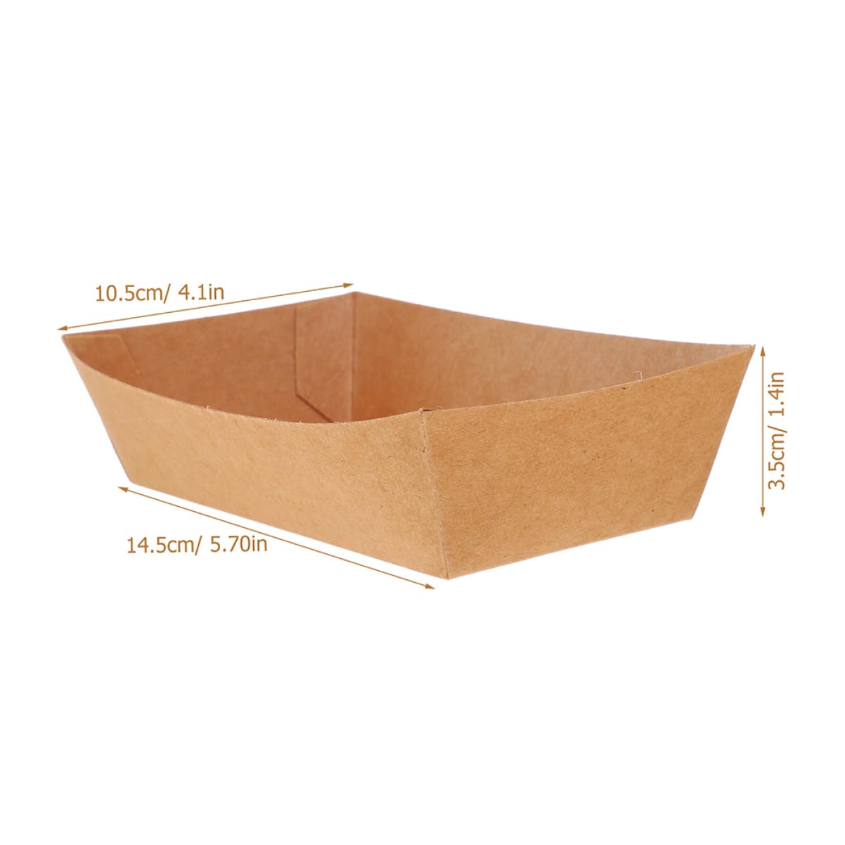 MUCKLILY 200pcs Paper Boat Box Snack Paper Tray Bbq Food Tray Paper Serving Boats Fries Paper Basket Paper Snacks Plate Paper Food Containers Hot Dog Trays Food Treat Boxes Light Brown
