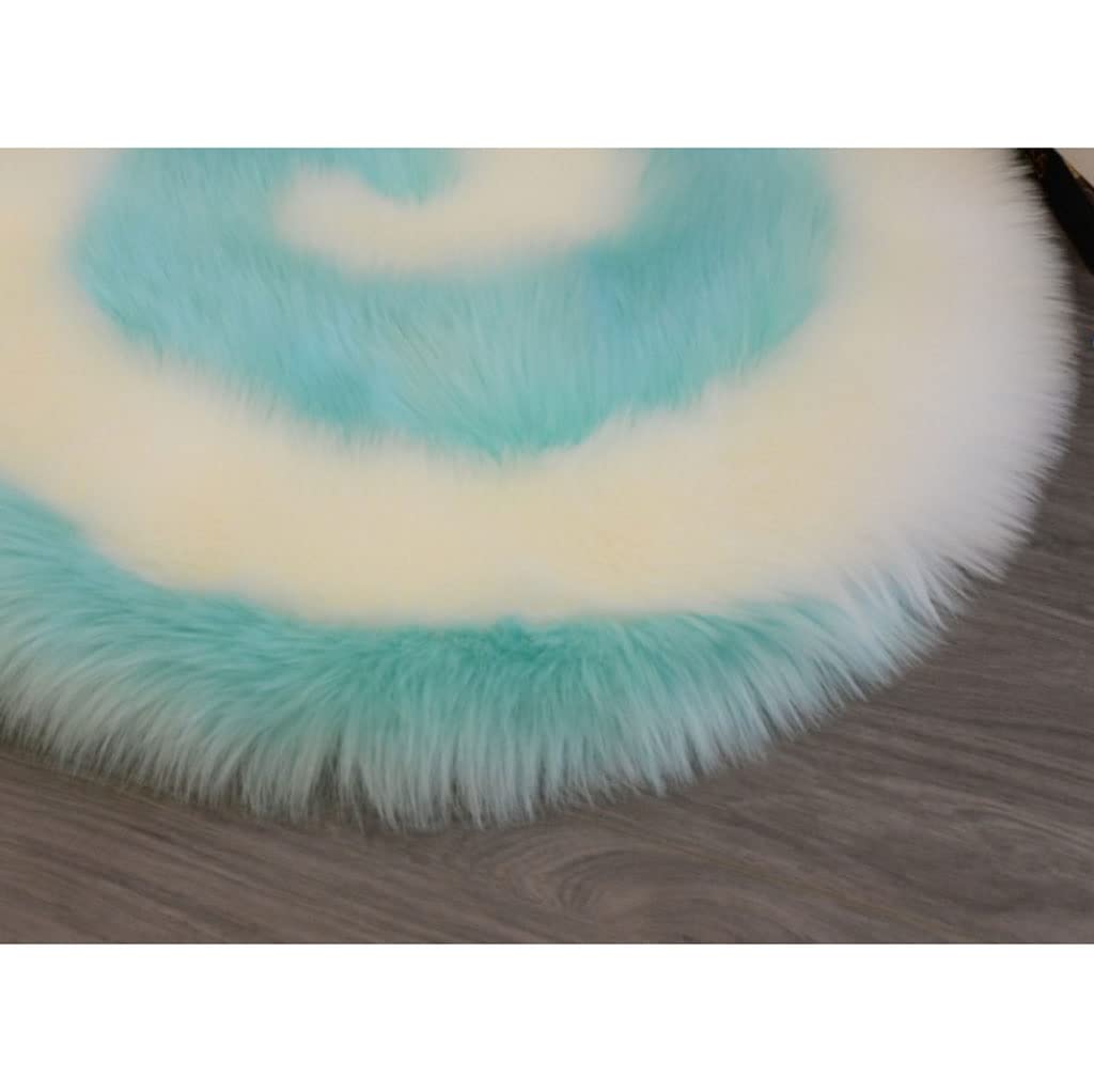 Nowoczesny Dywan Miękkie okrągłe dywaniki Puszysty kudłaty dywanik na dywan na podłogę w salonie Dywan do Salonu (Material : D, Size : 80cm)