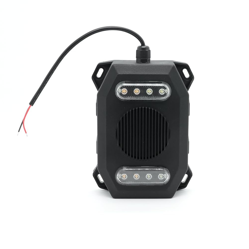 12-24V Alarme de secours de bruit blanc et avertissement lumineux - Système de sécurité de recul 97dB pour camions et machines (4PCS)