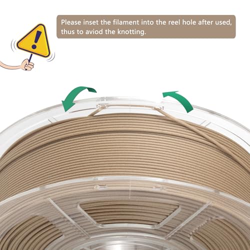 Image of iSANMATE Wood PLA Filament 1.75mm, Real Wood Fiber Added 3D Printer Filament, Light Wood Fits for Most FDM 3D Printers 1kg /Spool