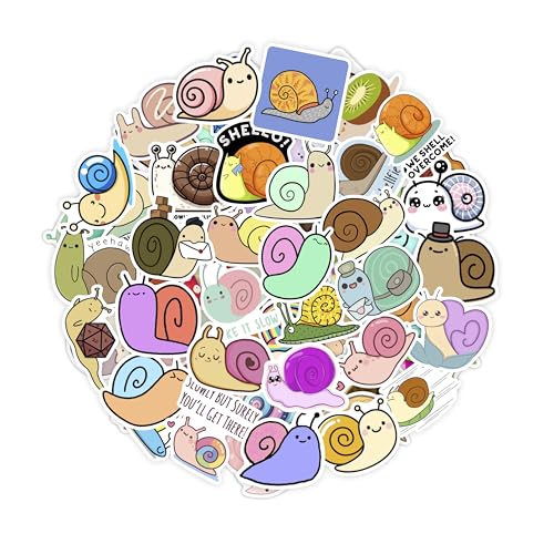 100 Pegatinas de Caracoles para Botellas de Agua y Portátiles - Favoritos y Decoraciones de Fiesta de Caracoles - Snail Stickers