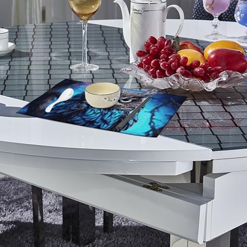 Set de table antidérapant et résistant à la chaleur bleu lavable lot de 6