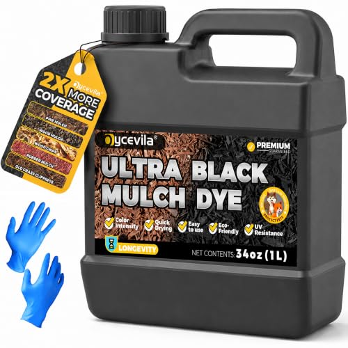 34 oz Black Mulch Dye Concentrate, Colorant for Landscaping and Garden Beds