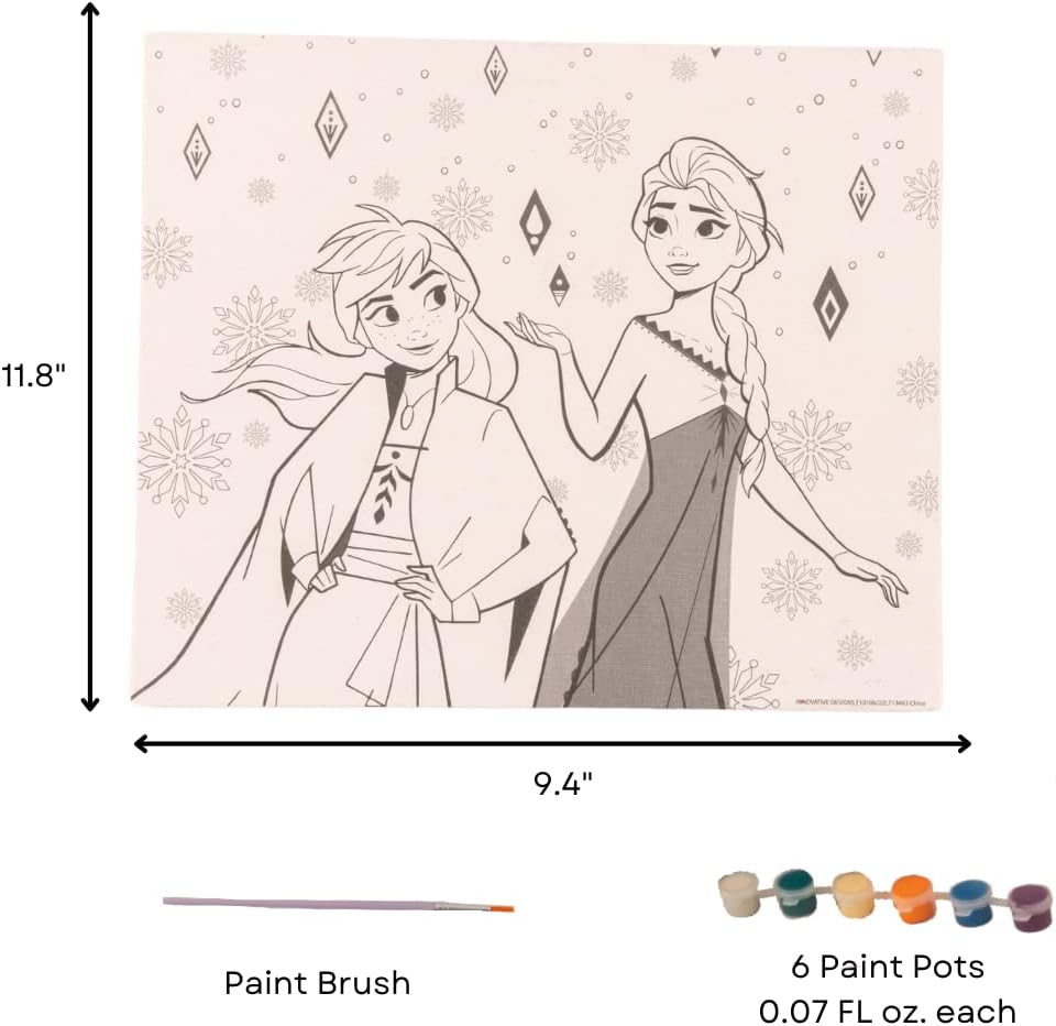 Innovative Designs Disney Frozen Creative Coloring Canvas Painting and Activity Set for Kids, 1000+ pcs
