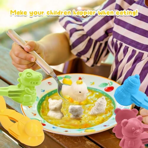 GmwyCzV 4 Stück Schneeball Former, Mini-Tierformen Schneeformen Spielzeug, Kunststoff Sandball Schneeball Clip, Winter Schneeball Maker Form Spielzeug, für Kinder Schneeballschlachten Schneespielzeuge