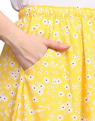 Image of B STORIES Women's Viscose Printed Lounge Culotte Shorts (Pack of 2)