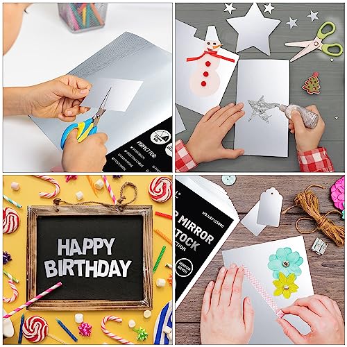 Miniatura 6 de Papel Cartulina De Espejo Plateado Tamaño A4, 25 Hojas, 250gsm 92lbs, Papel Reflectante Metálico Para Proyectos De Manualidades, Proyectos De Bricolaje Uap19sr25