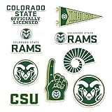Colorado State University 8ct Vinyl Large Deluxe Stickers Variety Pack - Laptop, Water Bottle, Scrapbooking, Tablet, Skateboard, Indoor/Outdoor - Set of 8