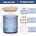 DARJEN 10 Pack Blue Candle Jars for Making Candles- 7.5 OZ Empty Glass Candle Making Jars with Bamboo Lids and Labels, Candle Making Supplies Candle Containers for DIY Gifts