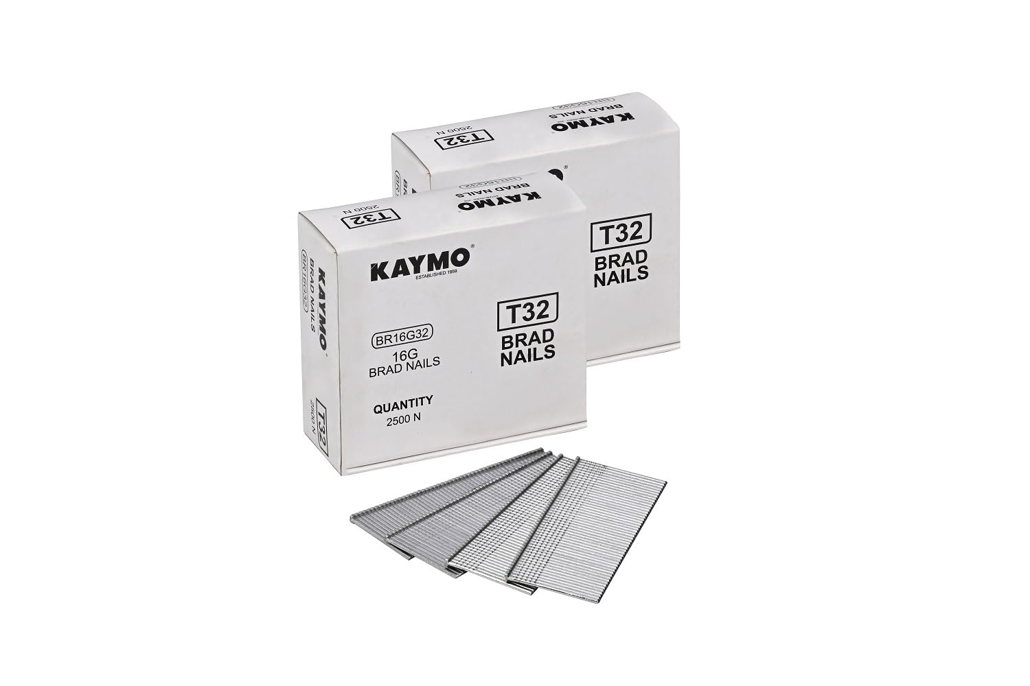 Kaymo T-32 Brad Nails | 32mm Length | Pack of 2 (5,000 Nails) | For Trim, Carpentry, Woodworking