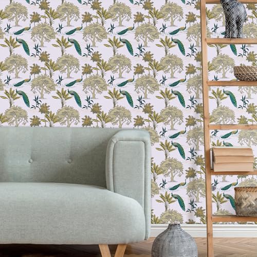 Papel pintado autoadhesivo para tapar imperfecciones con diseño de pájaros 7