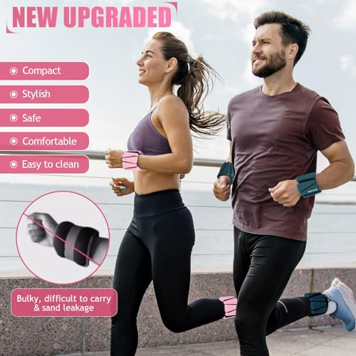 Image of BECOJADDE Ankle Weights Set of 2 (1 lb /2 lb /3 lb Each) Adjustable Wrist Weights for Women Men Wearable Arm Leg Weight for Pilates, Running, Walking, Workout, Yoga