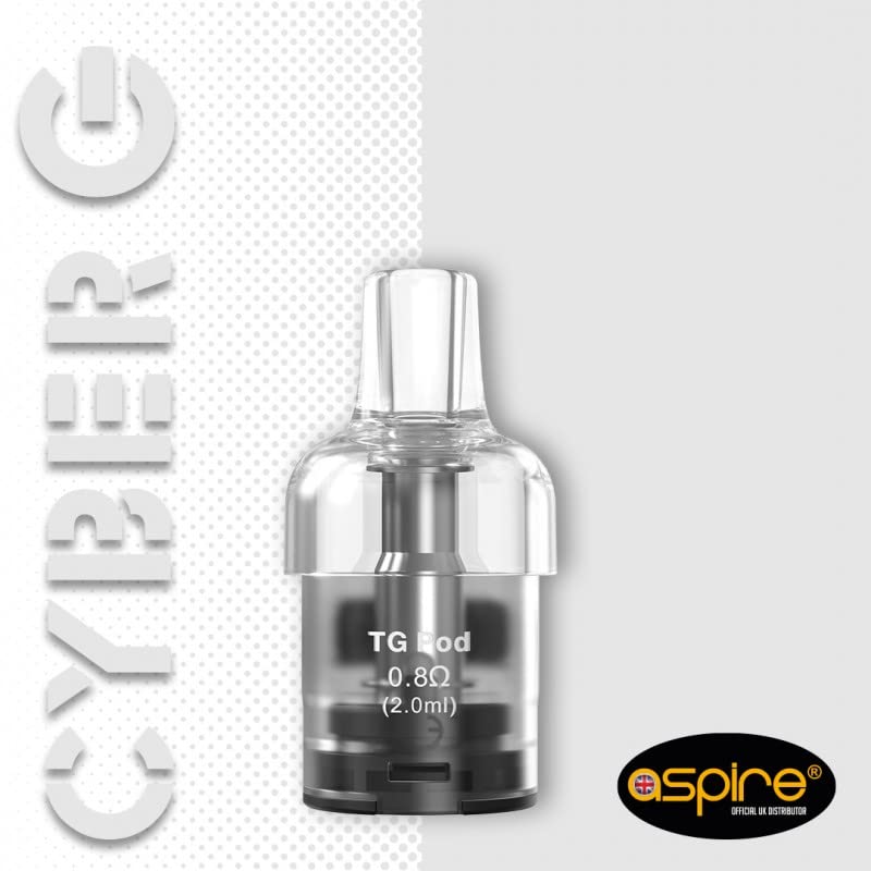 Aspire TG 0.8 Ohm Pod [Pack of 2] - Integrated Mesh Coil, RDL Vaping,  Larger Clouds and Smoother Draw, 12 to 20W, Nic Salts or 50/50, Replacement  Coil for CyberG/CyberGSlim/CyberGT, No Nicotine: