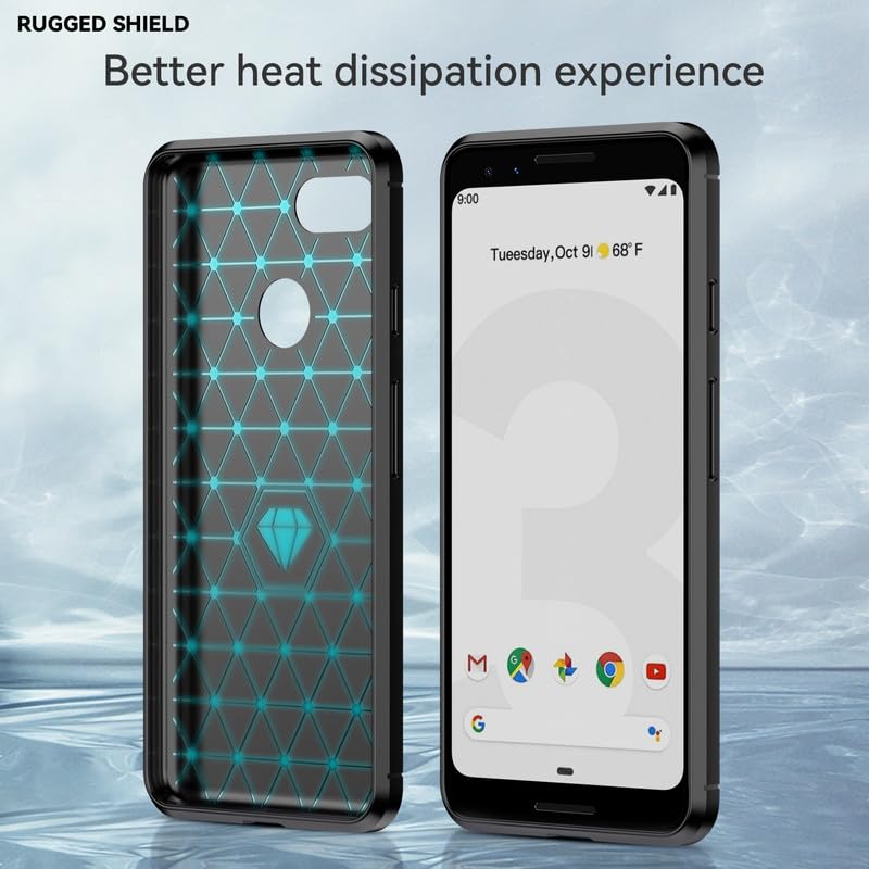 Image of Hybrid Carbon Fiber Back Case for Google Pixel 3 XL (Black)