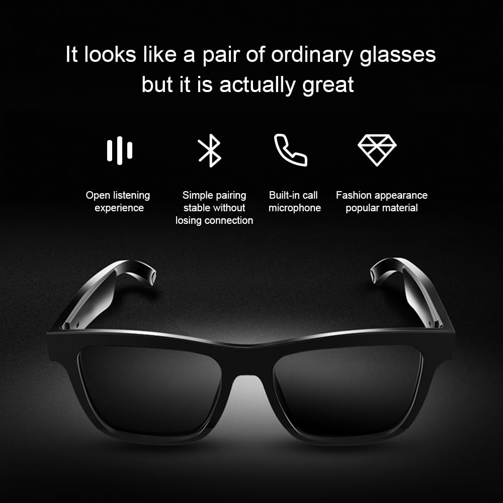 Lunettes intelligentes Bluetooth pour homme et femme, lunettes de traduction en temps réel avec 11 langues, lunettes intelligentes avec haut-parleur et filtre à lumière bleue, traducteur IA