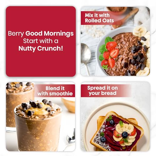 Image of Pinobite Strawberry Flavored Peanut Butter Crunchy 1kg, 100% Roasted Peanuts & Chia Seeds Unsalted, Unsweetened, Gluten-Free, High-Protein 24gm, Healthy Spread for Breads, Smoothies