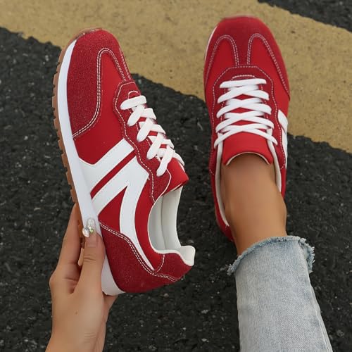 Women's lace-up Casual Shoes, Flat and Round Toe, Soft and Comfortable, Fashionable and Versatile.3