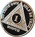 Ranger Industries 1 Month AA Medallion Glossy Classic Black 30 Day Sobriety Chip