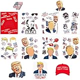 DIY Make a Face Trump Stickers - 2024 Make Your Own Easy Stick & Removeable Funny Donald Trump Presidential Election USA American Flag for Scarpbook Window Tumblers Water Bottles Teens