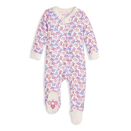 Image of Burt's Bees Baby unisex-baby Sleep & Play, Organic One-piece Romper-jumpsuit Pj, Zip Front Footed Pajama