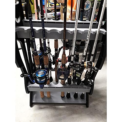 JHYS Tragbare Angelausrüstung, 16 Ruten Angelrutenhalter Angelrutenständer Organizer Rack Angelrutenhalterung Halterung… – Bild 5