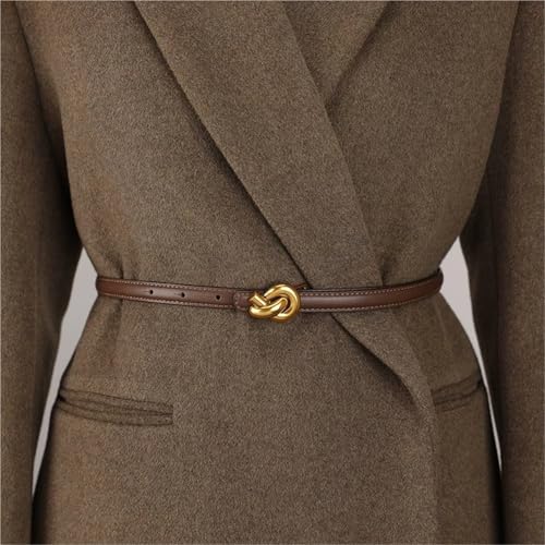 1PCS Leather Women's Belt With Metal Knot Buckle For Dresses And Jeans4