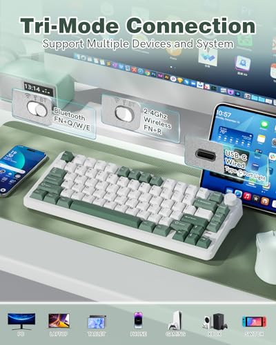 Image of L75 75% Mechanical Keyboard, Wireless Gaming Keyboard with Multifunction Knob, Creamy Gasket Structure, Hot Swap, RGB Backlight, PBT Keycap, Custom Driver, Compact Layout for Win /Mac /PC