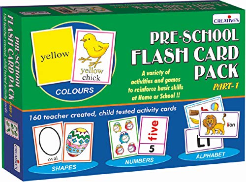 Image of Creative's Pre‑School Flash Card Pack Part 1, Educational Toy for Kids, Alphabet, Numbers, Colours & Shapes Learning Flash Cards, Preschool Learning Games for Early Skills Ages 3+