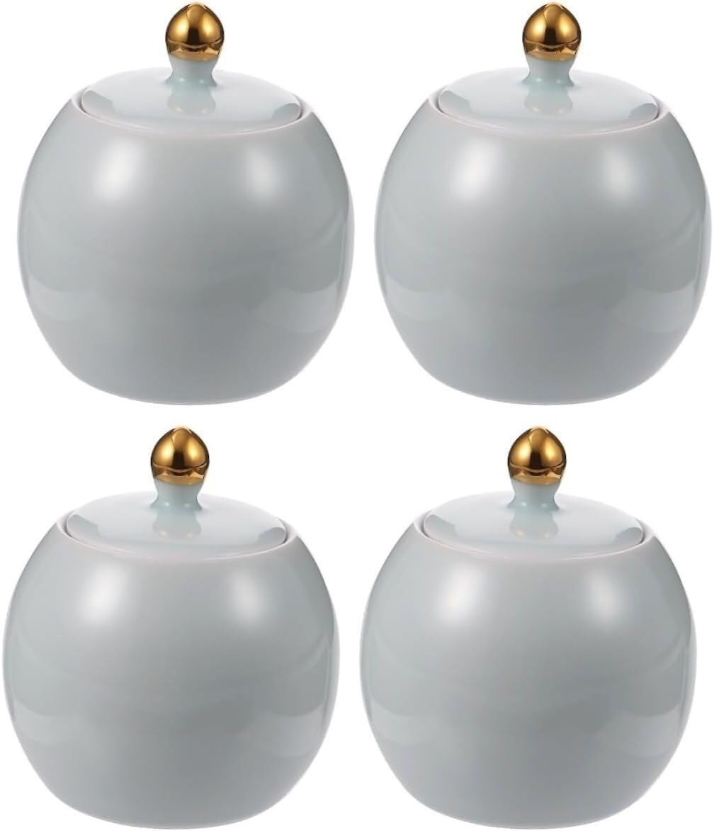 Ceramiczne pojemniki na zapasy z pokrywką, hermetyczne pojemniki na herbatę, dżem, przekąski, porcelanowe słoiki w stylu vintage, terrarium, organizacja produktów