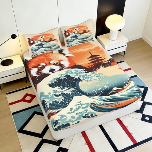 Drap housse microfibre panda roux pour transformer votre chambre