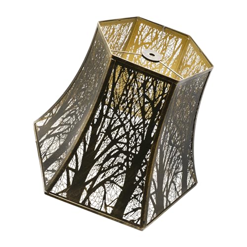 Lampshade Bell Lamp Shade, Metal 9" Top x 16" Bottom x 11.5" High (Spider) Antique Bronze Gold Large Lamp Shades for Table&Floor Lamps in Living Room