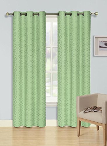 Contemporary Lantern JKA-52 Design Collection Classy Top Grommet Two Panel Window Curtain 80"x84" Sage