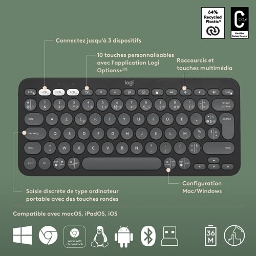 Logitech Pebble Keys 2 clavier et souris bluetooth pour connecter tablette et PC