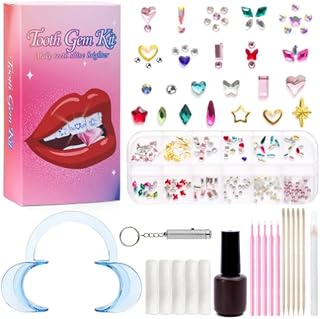 214 Pcs Teeth Gem Kit DIY Crystals Teeth Diamonds Fashionable Professional Tooth Gems for Girls Shining Crystal Reflective Tooth Gems