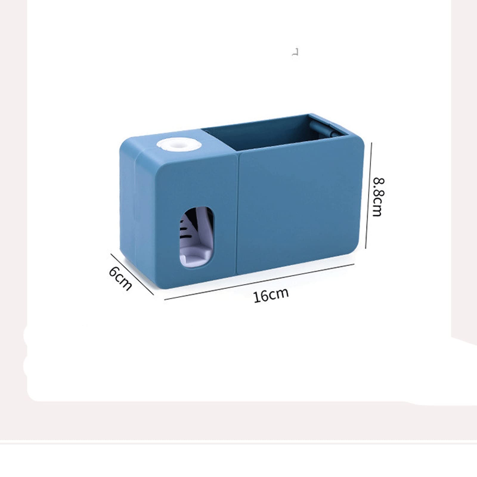 Dispensador automático de pasta de dientes de montaje en pared con exprimidor para baño, soporte creativo de pasta de dientes (azul)
