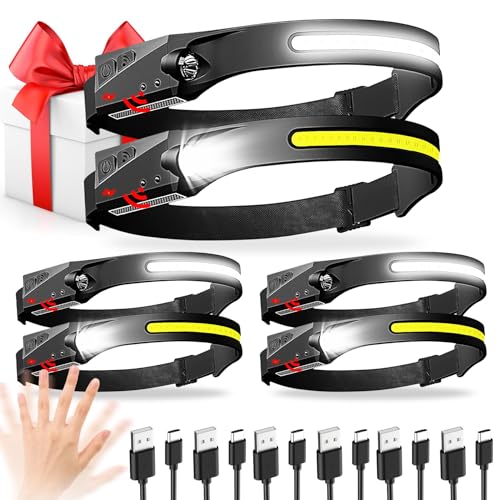 AIKERTEC Rechargeable COB Headlamps (1000 Lumen) – 6 pack