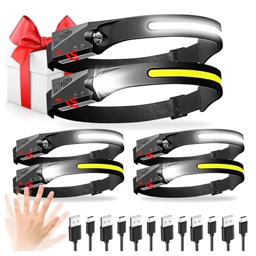 Aikertec Rechargeable Headlamp 6 Pack, 1000 Lumen Headlamp for Adults, 230° Wide Beam Headlamp & Spotlight, Motion Sensor, 6 Modes Lightweight Waterproof Head Lamps for Camping Running Cycling