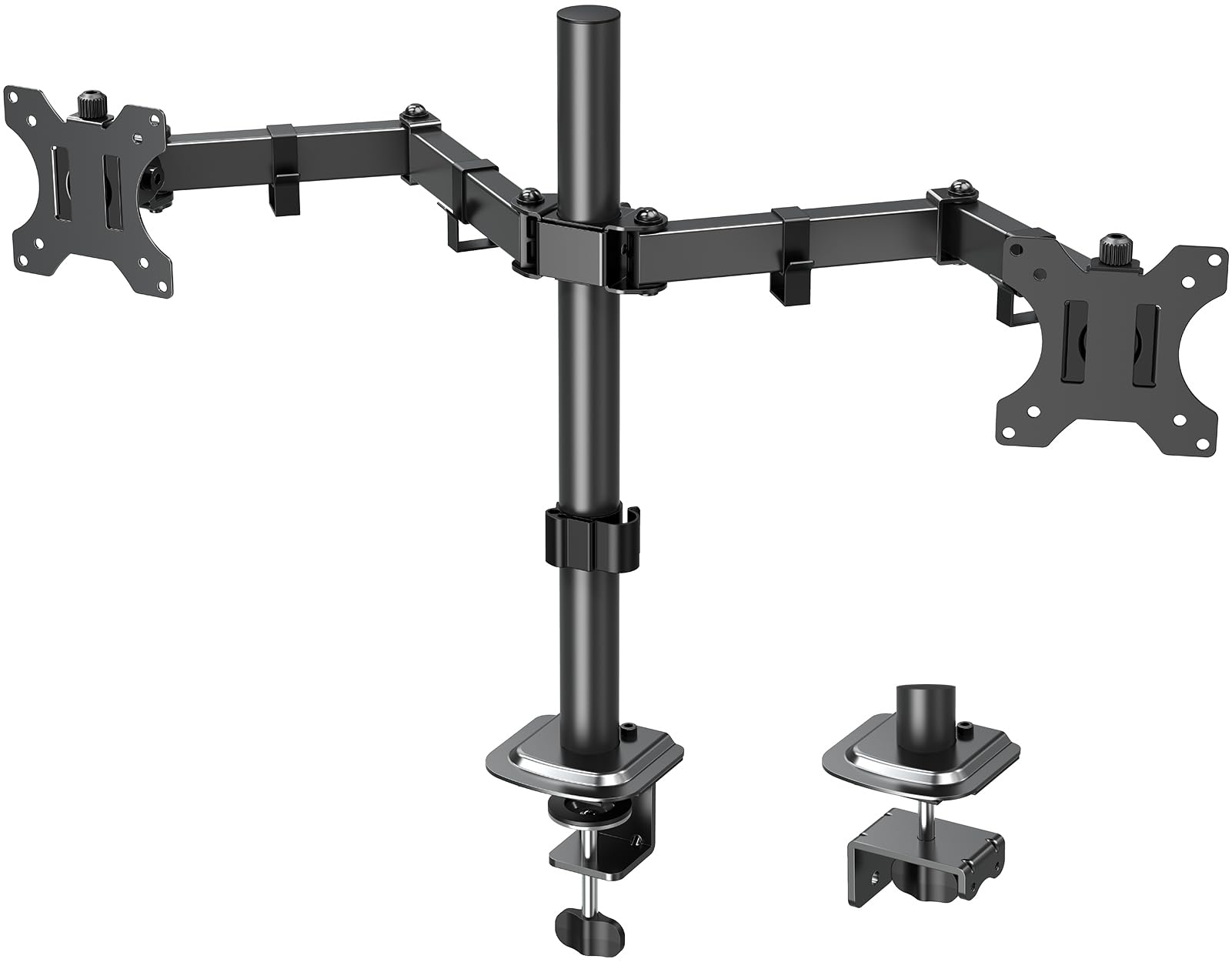ELIVED Monitor Halterung 2 Monitore für 13-32 Zoll LED/LCD Bildschirm von VESA 75/100, Dual Monitor Halterung Neigbar 160° Schwenkbar 180°, Höhenverstellbar Monitor Arm Schreibtisch, 8 kg pro Arm